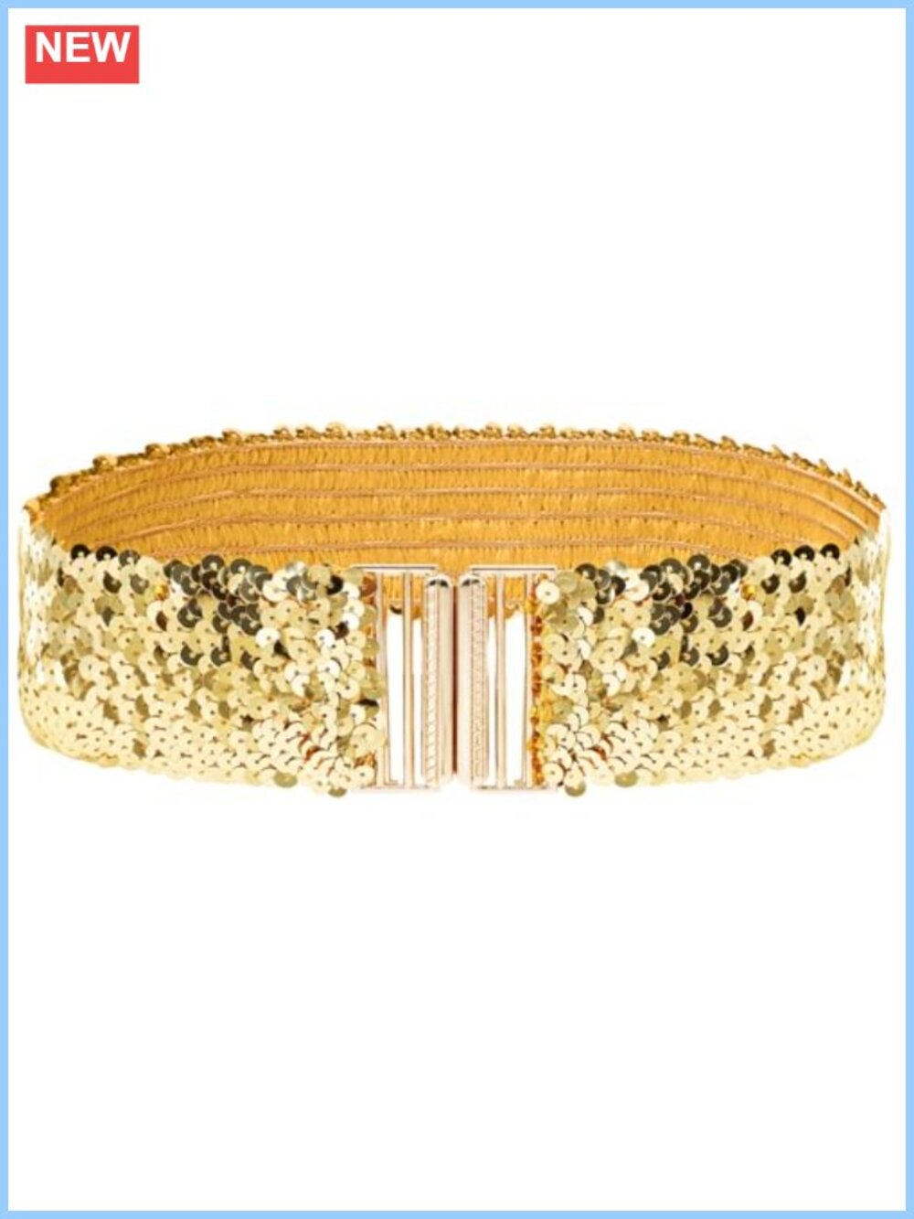 Sequin Wide Stretchy Elastic Waist Belt for Dresses Alloy Band